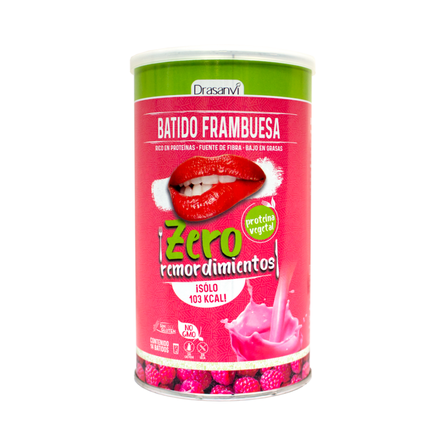 Batido vegetal proteico frambuesa 420 g  Zero remordimientos