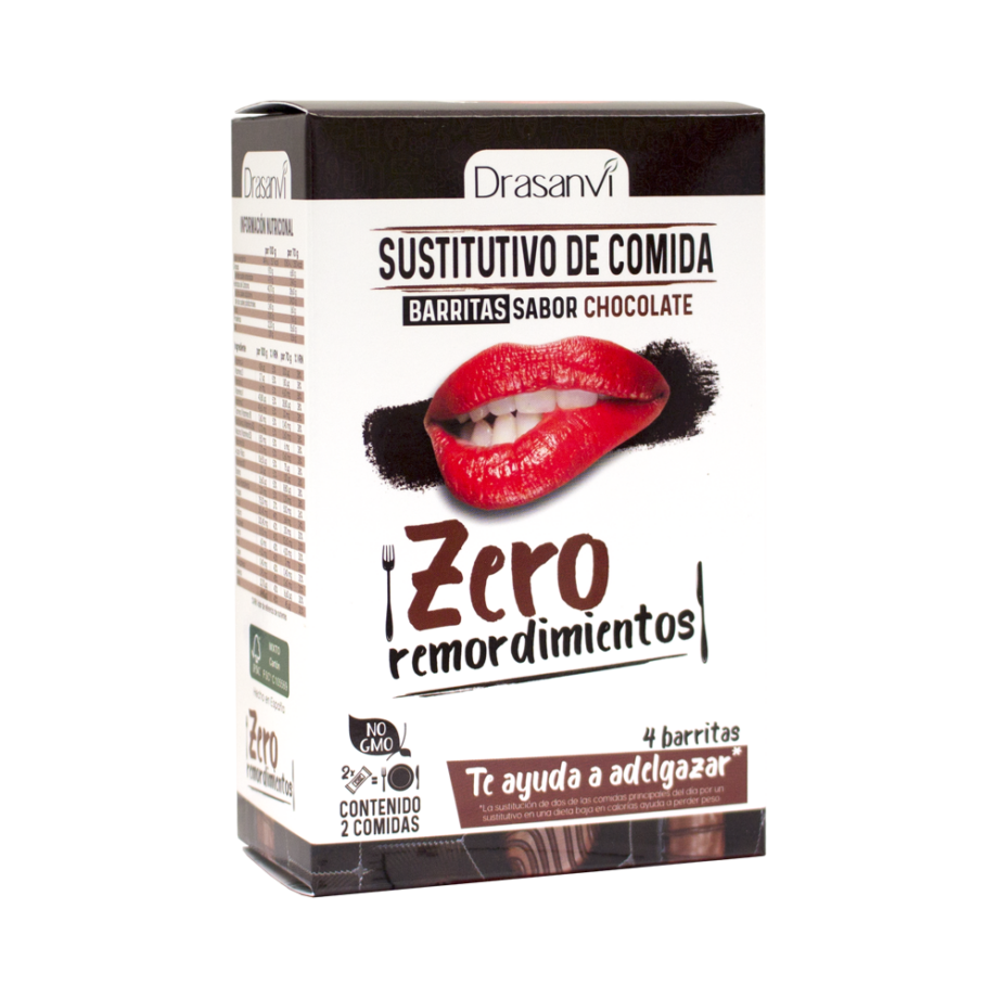 Caja barrita sustitutiva chocolate 4 unidades 4x35 g  Zero remordimientos