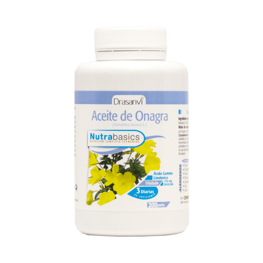 Nutrabasics - Aceite de Onagra 500, 200 perlas