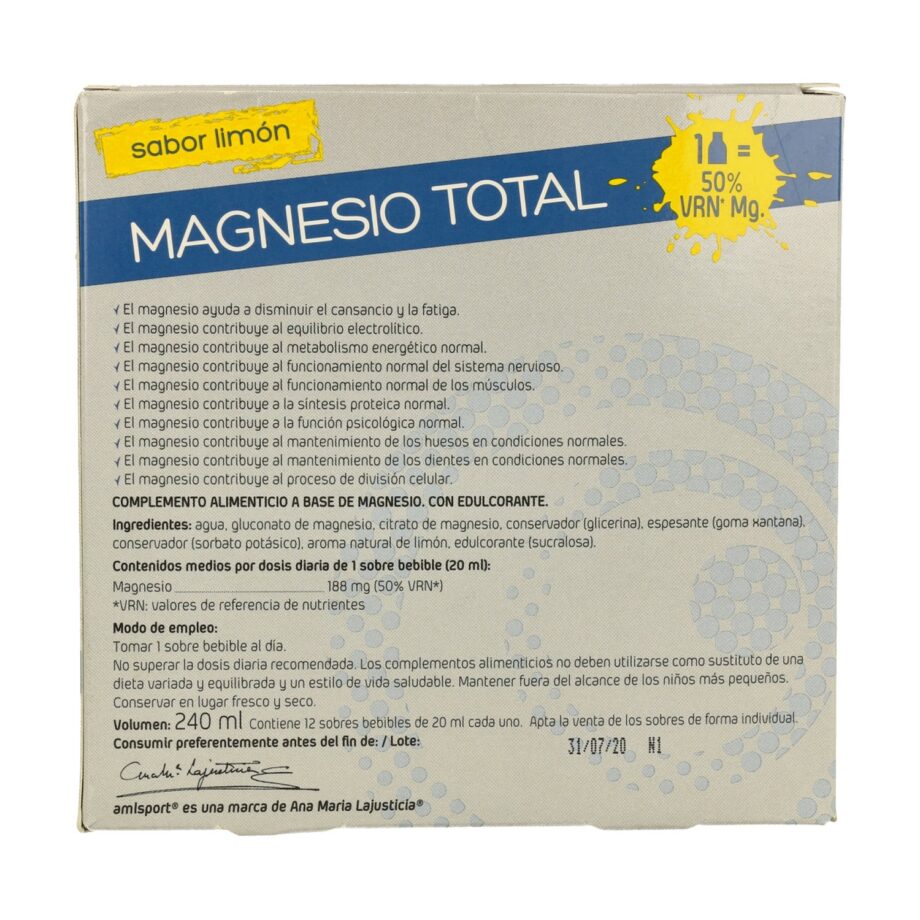 Magnesio total (sabor limón)