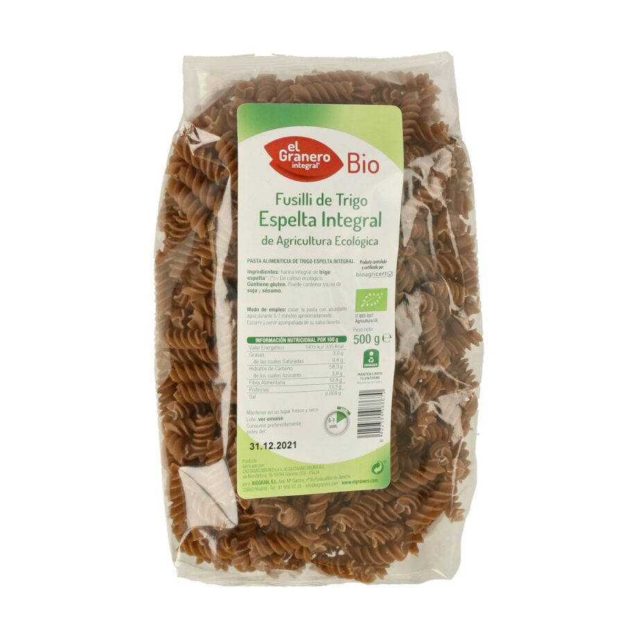 Pasta Fusilli de Espelta Integral Bio