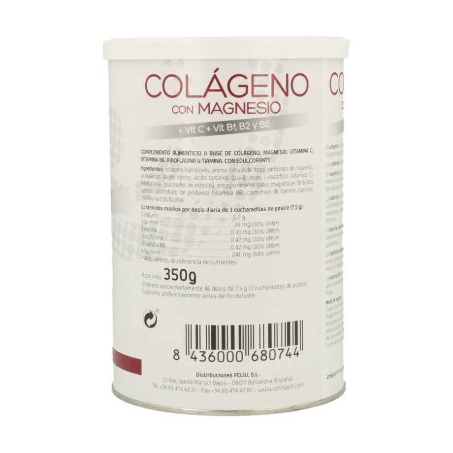 Colágeno con Magnesio y Vitamina C + B1 B2 B6 Amlsport