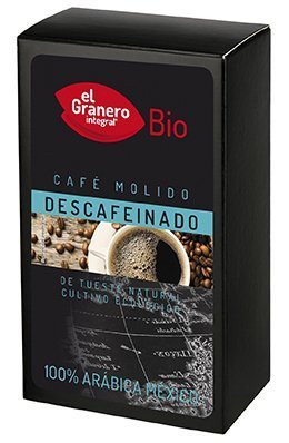 Cafe descafeinado 100 % arabica mexico molido bio 250 gramos