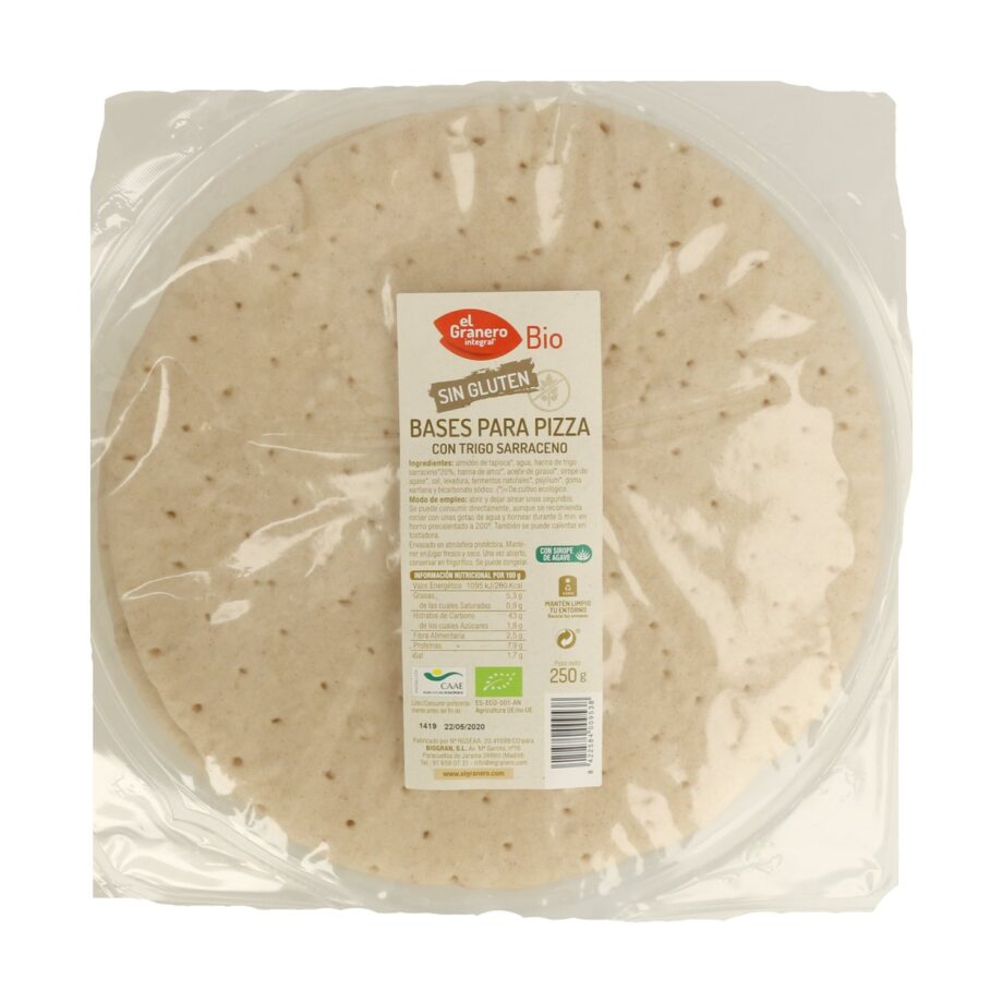 Bases para pizza con trigo sarraceno Bio