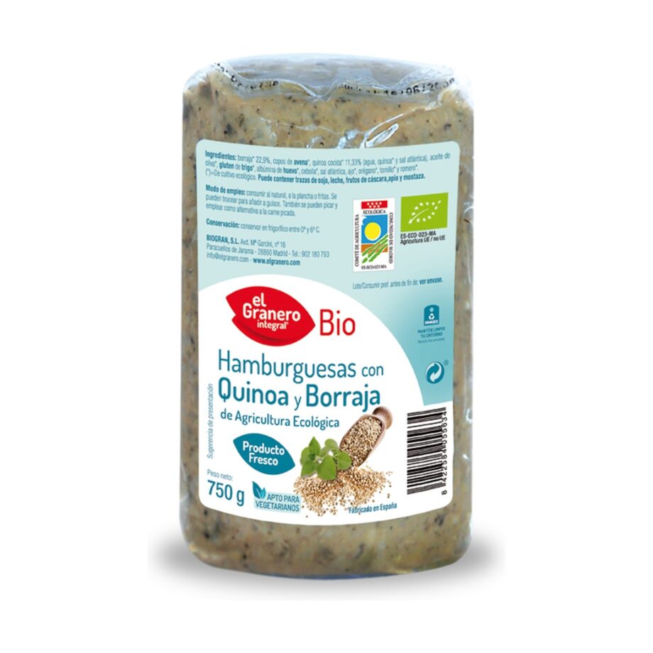 Hamburguesa vegetal con Quinoa y Borraja Bio