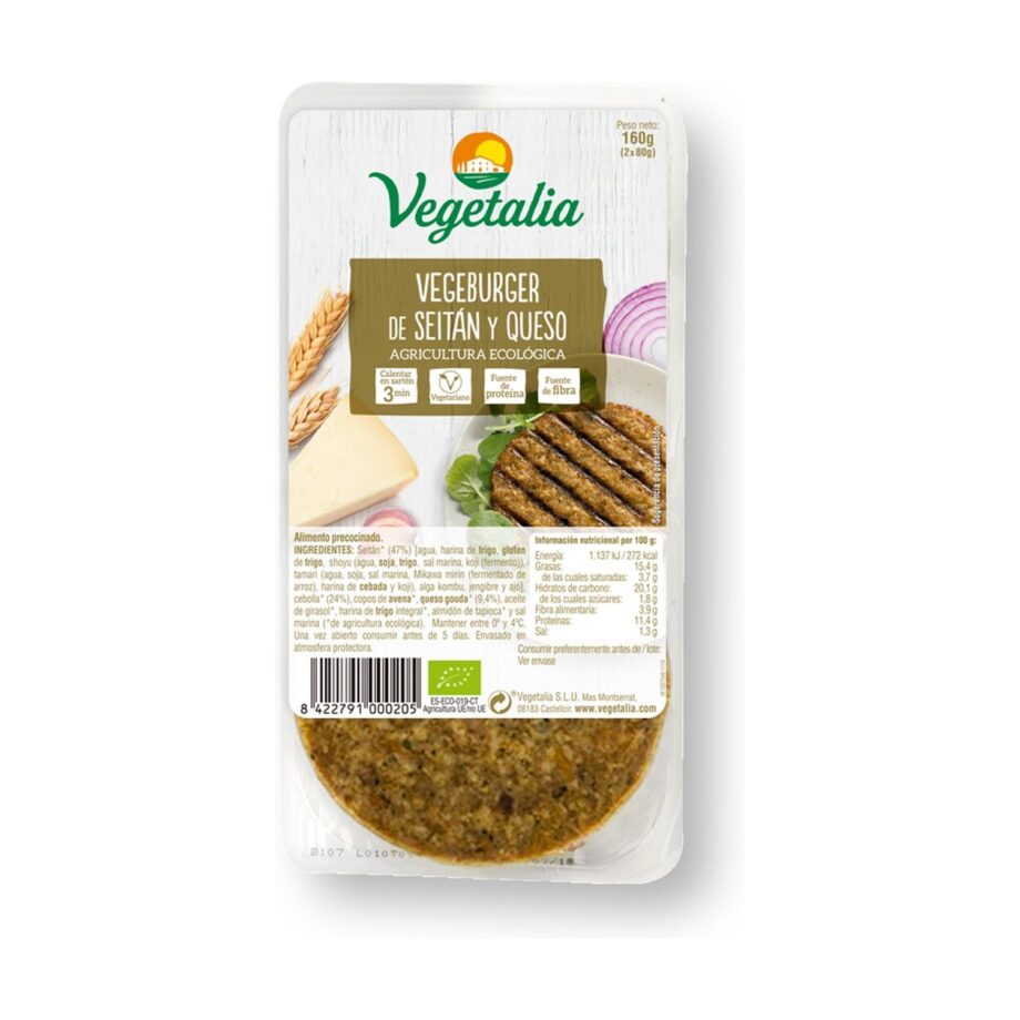 Hamburguesa Seitán y Queso - 160 gr.