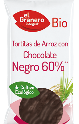 Tortitas de arroz con chocolate negro 6 unidades 100 gramos