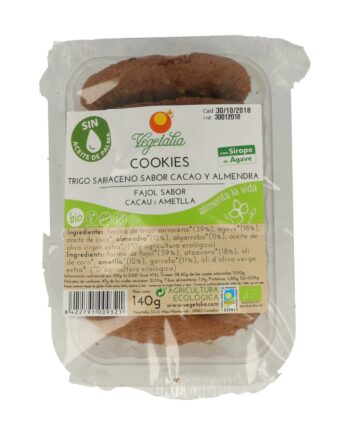 Cookies de Trigo Sarraceno Sabor Cacao y Almendra Bio - 140 gr.