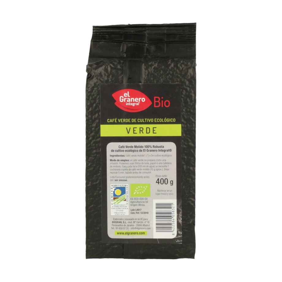 Café molido Verde 100% Robusta Bio