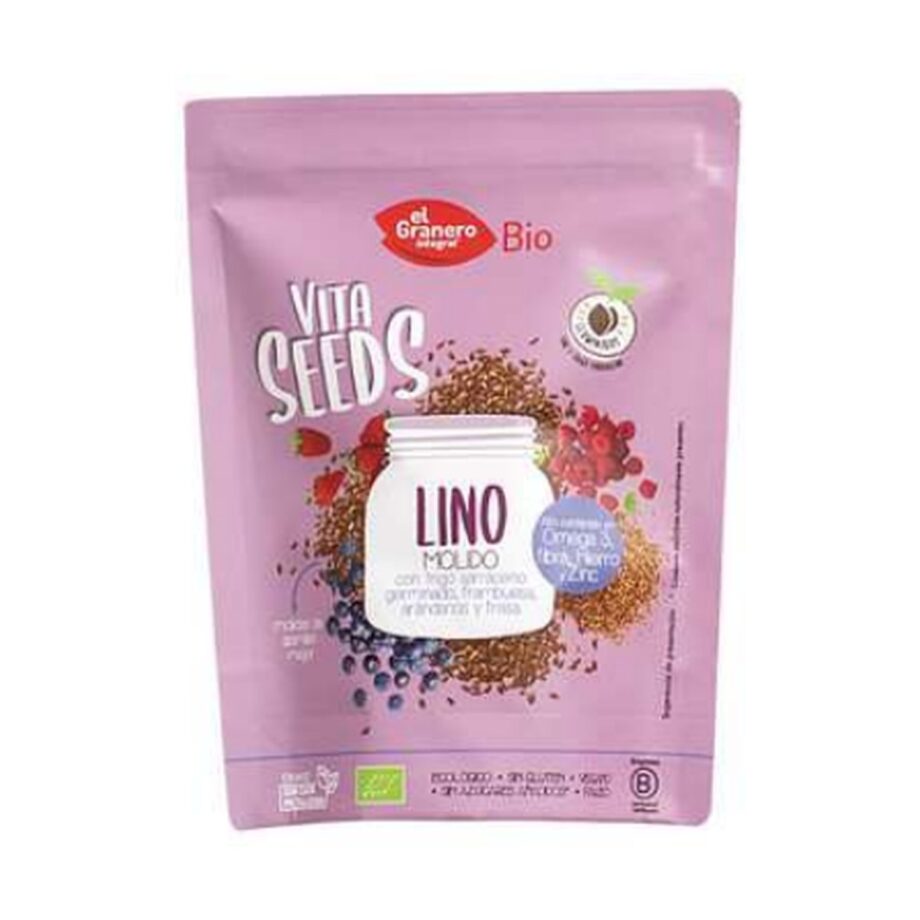 Vitaseeds Lino Molidos, Trigo Sarraceno, Frambuesa, Arándanos y Fresa Bio
