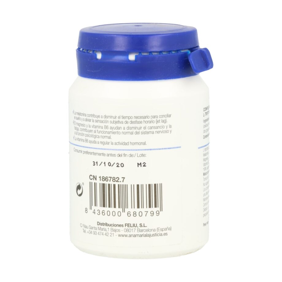 Triptófano con melatonina, magnesio y vitamina B6