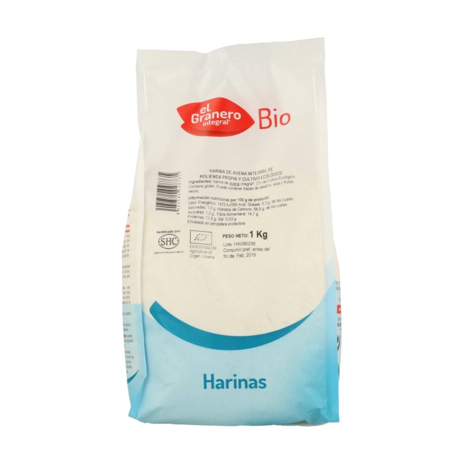 Harina de avena integral