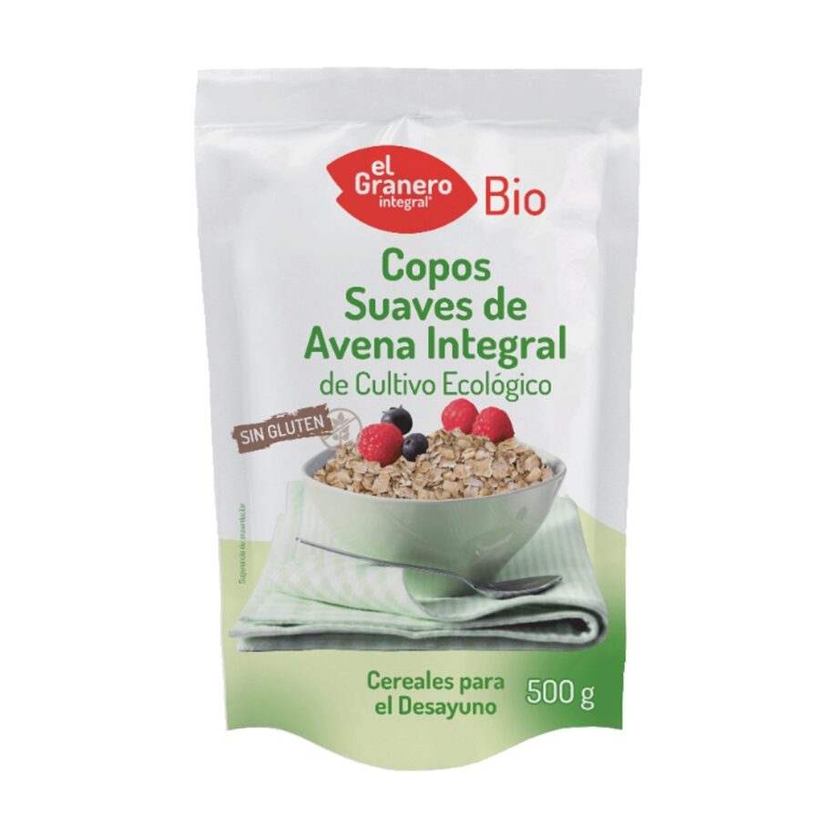 Copos suaves de avena integral sin gluten Bio