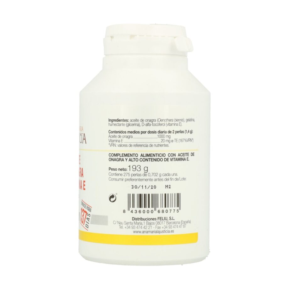 Aceite de onagra con vitamina E