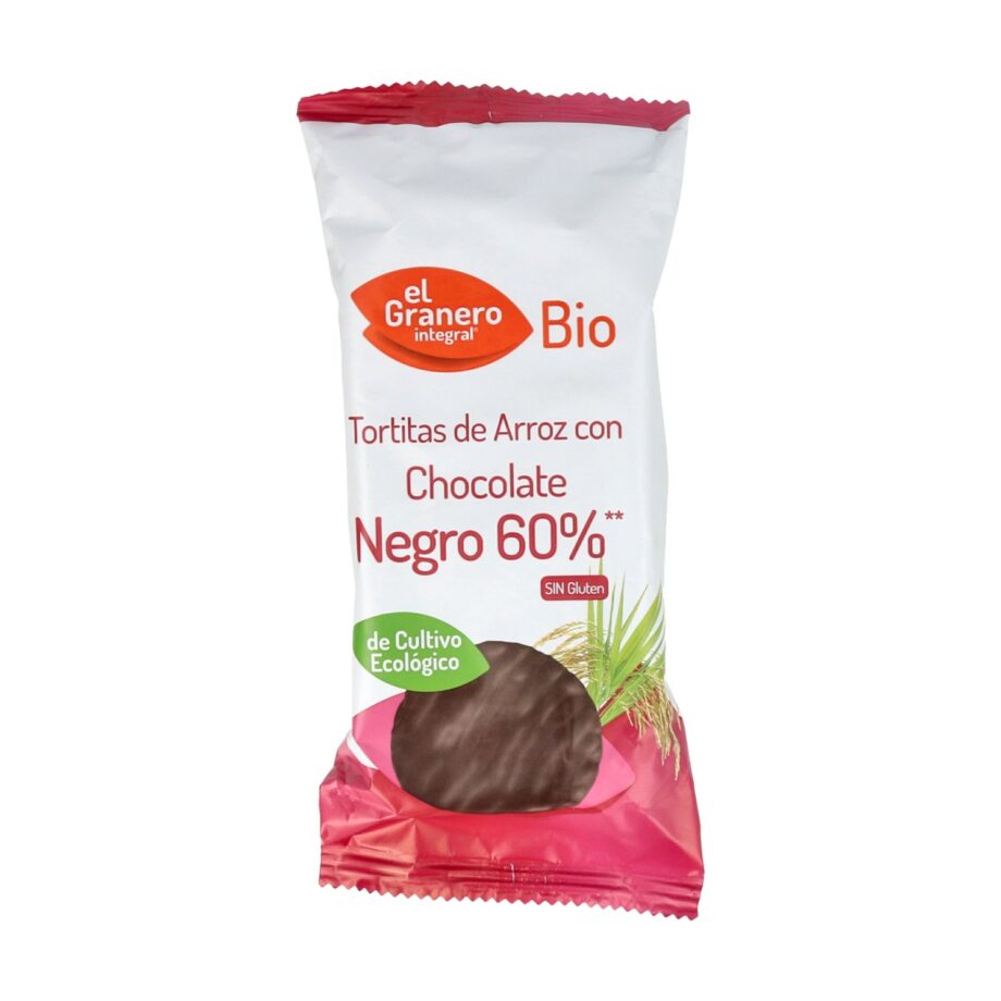 Tortitas de arroz con chocolate negro 60%