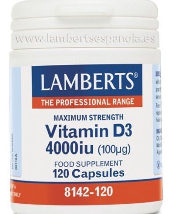 Vitamina D como D3, colecalciferol 4000 UI (100 mcg) 120 cápsulas - 120