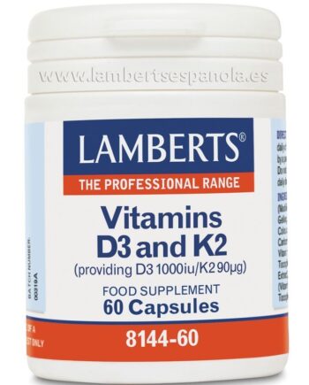 Vitamina D3 1000 UI y Vitamina K2 90 mcg en cápsulas - 60