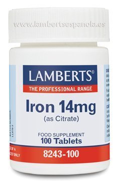 Hierro 14 mg como Citrato. Mayor absorción - 100 Tabletas