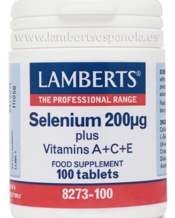 Selenio 200 mcg más Vitaminas A, C y E. Una al Día - 100 Tabletas