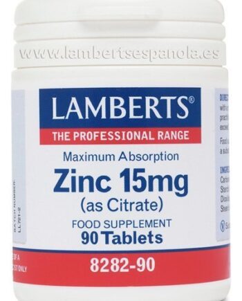 Zinc 15 mg como Citrato con mayor absorción y 90 tabletas - 90 Tabletas