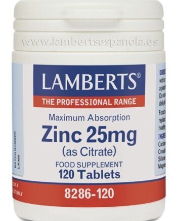 Zinc 25 mg como Citrato con mayor absorción - 120 Tabletas