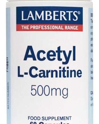 Acetil L-Carnitina 500 mg en forma Libre. Aminoácido no esencial - 60 Cápsulas