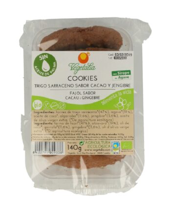 Cookies de Trigo Sarraceno Sabor Cacao y Jengibre - 140 gr.