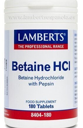 Betaína HCI 324 mg y Pepsina 5 mg en tabletas - 180 Tabletas