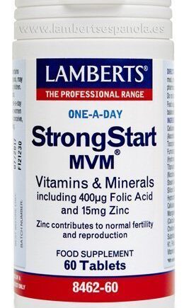StrongStart MVM® Multivitamínico prenatal con ácido fólico y Zinc - 60 Tabletas