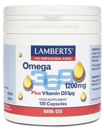 Ácidos Grasos Omega 3,6,9 1200 mg con vitamina D3 - 120 Cápsulas