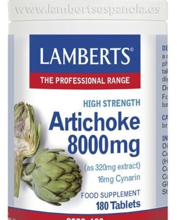 Alcachofa 8000 mg como extracto que aporta 16 mg de Cinarina - 180 Tabletas