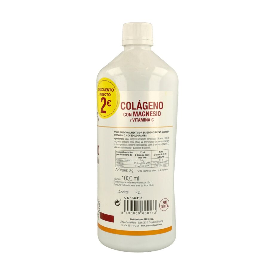 Colágeno con Magnesio y Vitamina C Líquido Bebible (Sabor Cereza)