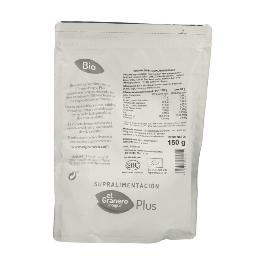 Inmunox (Shiitake, Maitake, Reishi y Camu Camu) Bio