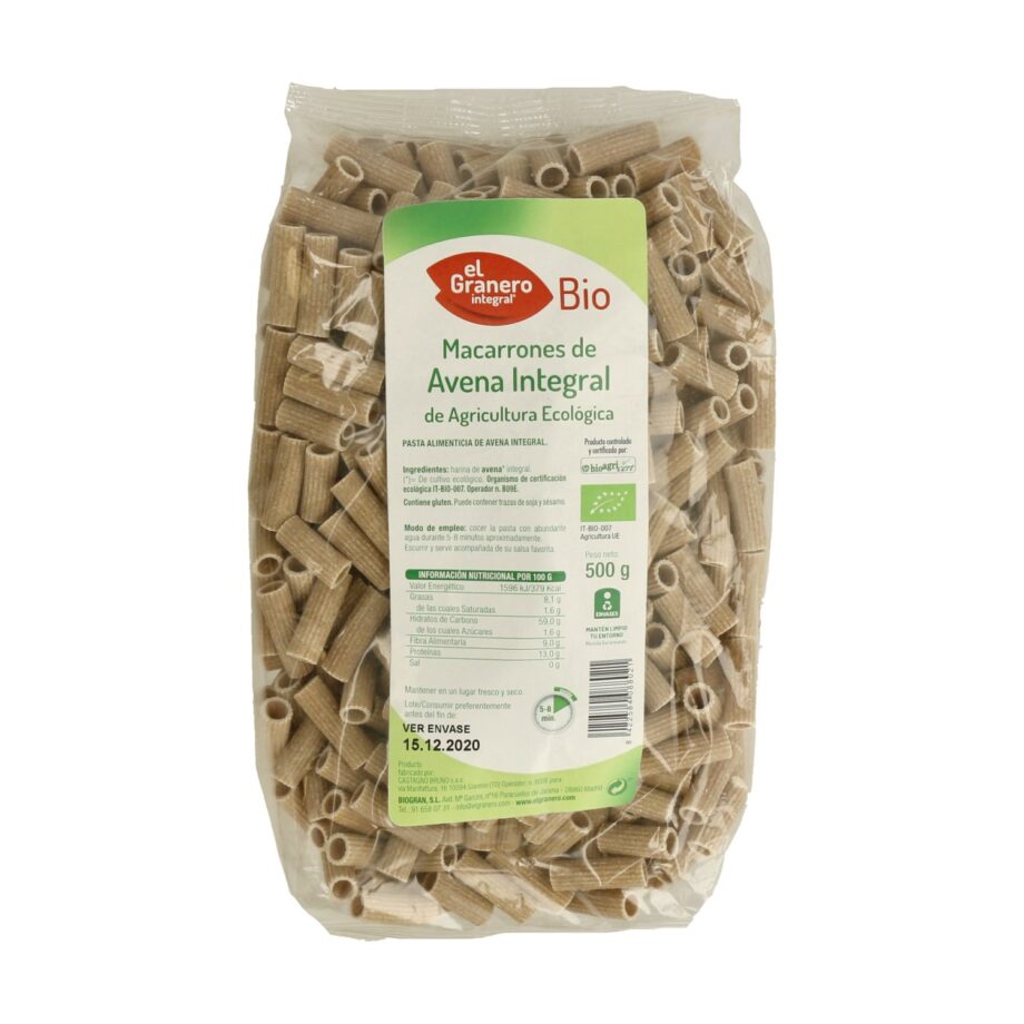 Macarrones de Avena Integral Bio
