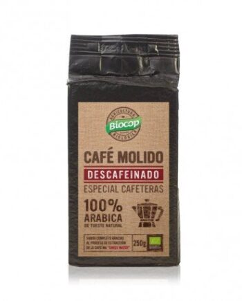 Café molido 100% Arábica descafeinado Biocop 250 g