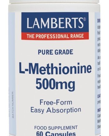 L-Metionina 500 mg. Aminoácido esencial - 60 Cápsulas