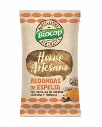 Redondas de espelta con cúrcuma y pimienta Biocop 50 g