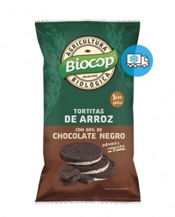 Tortitas de arroz con cobertura de choco negro Biocop 100 g