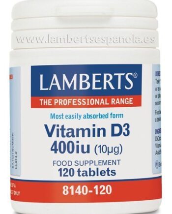 Vitamina D como D3, colecalciferol 400 UI (10 mcg) 120 pastillas - 120