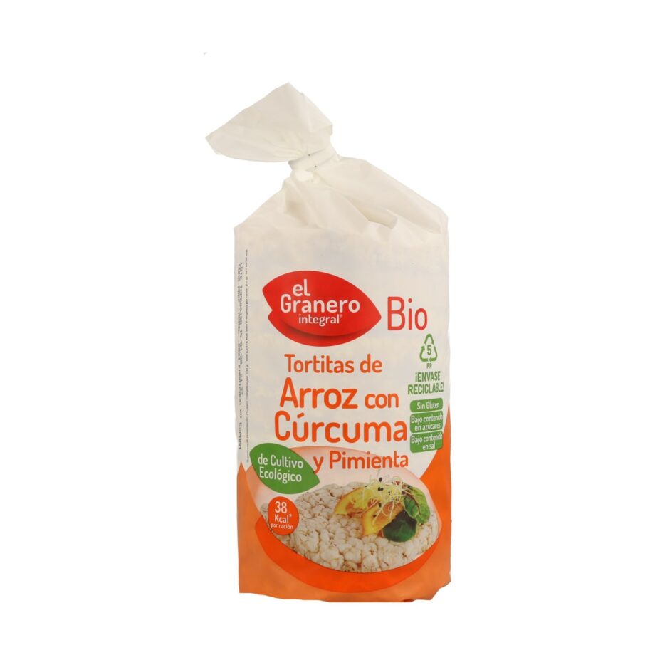 Tortitas de arroz con cúrcuma y pimienta