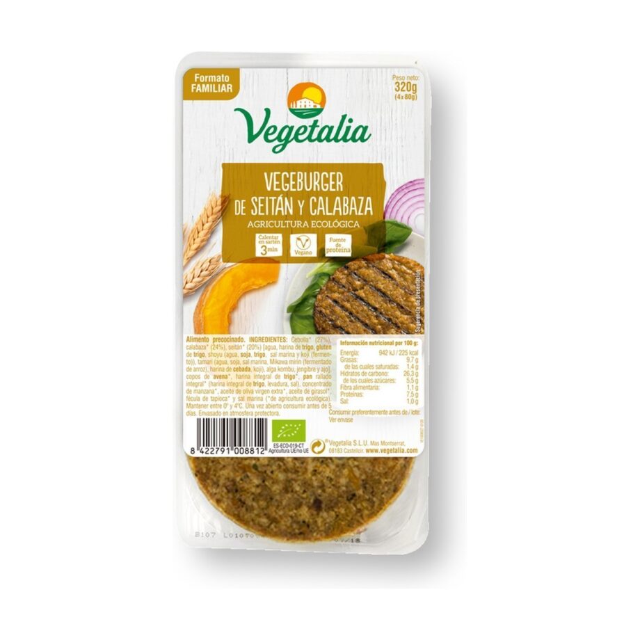Hamburguesa Seitán y Calabaza - 320 gr.
