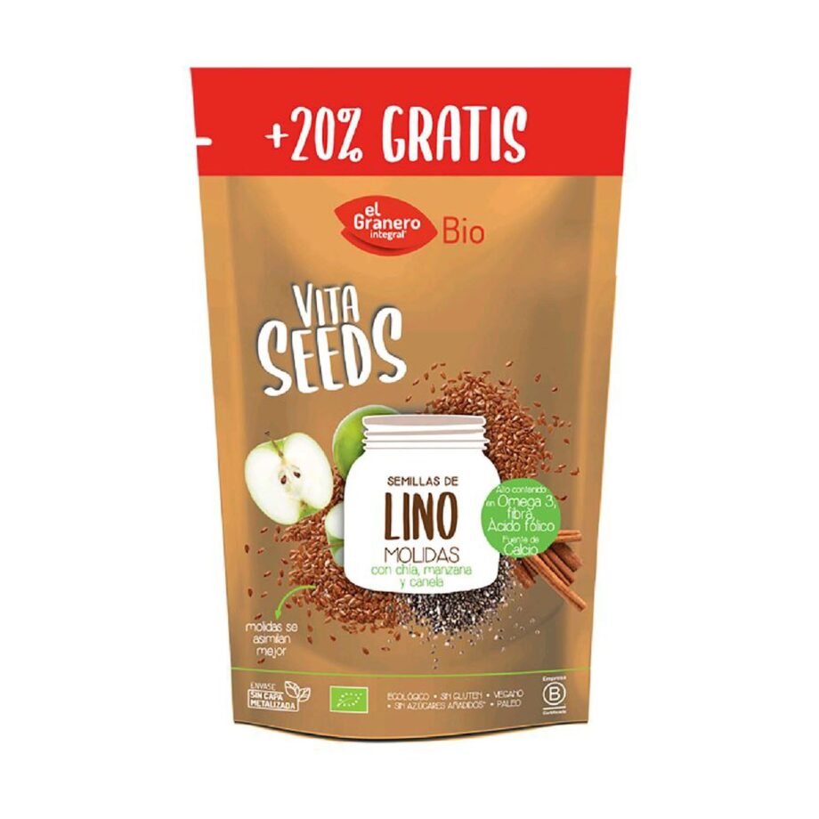 Vitaseeds Semillas de Lino, Chía, Manzana y Canela