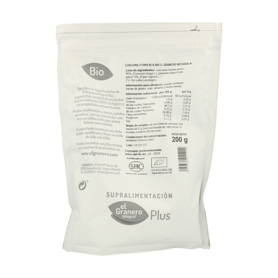 Cúrcuma y Pimienta Bio