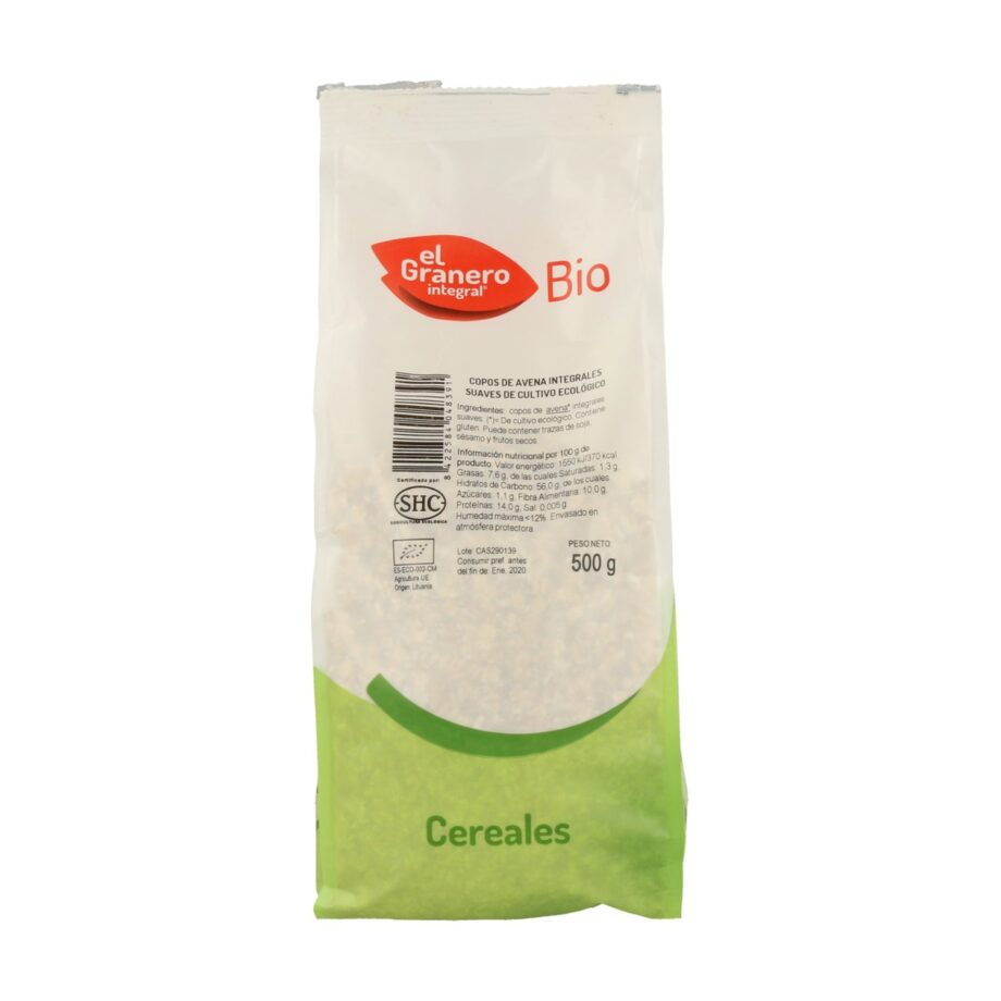 Copos Suaves de Avena Integral Bio