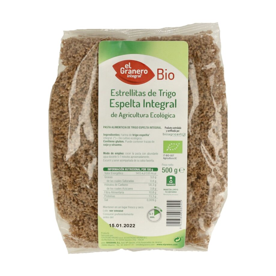 Pasta Estrellitas de Espelta Integral Bio