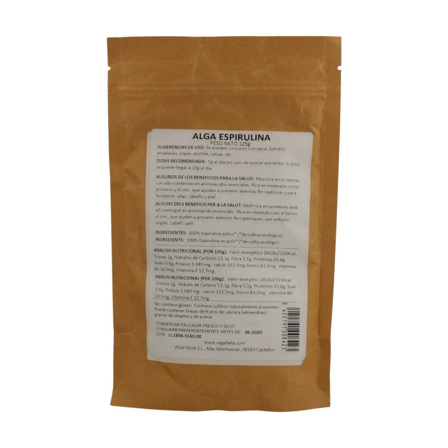 Alga Espirulina Bio - 125 gr.