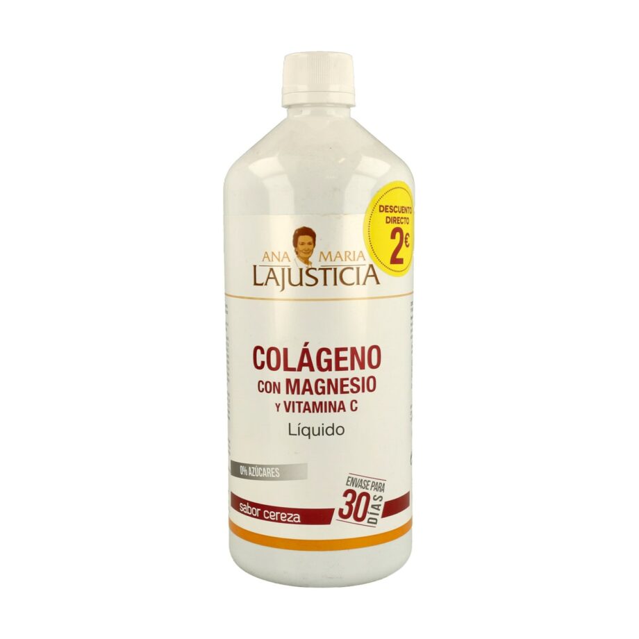 Colágeno con Magnesio y Vitamina C Líquido Bebible (Sabor Cereza)
