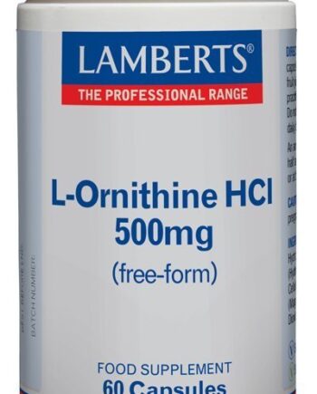 L-Ornitina 500 mg en forma libre. Aminoácido no esencial - 60 Cápsulas