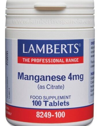 Manganeso 4 mg como Citrato. Mayor absorción - 100 Tabletas