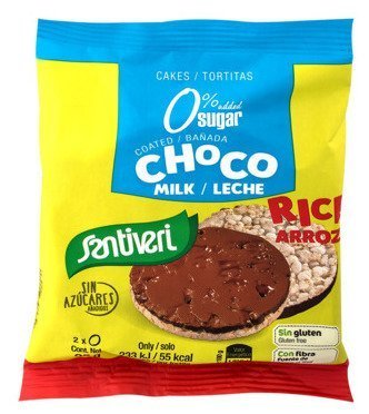 Tortitas Arroz Bañadas Choco Leche 0% Azúcares 25 gr 2 unidades